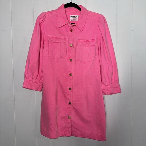 Essential Antwerp Women’s Dammer Denim Mini Dress Neon Pink Size 40 US 10 - Picture 1 of 5
